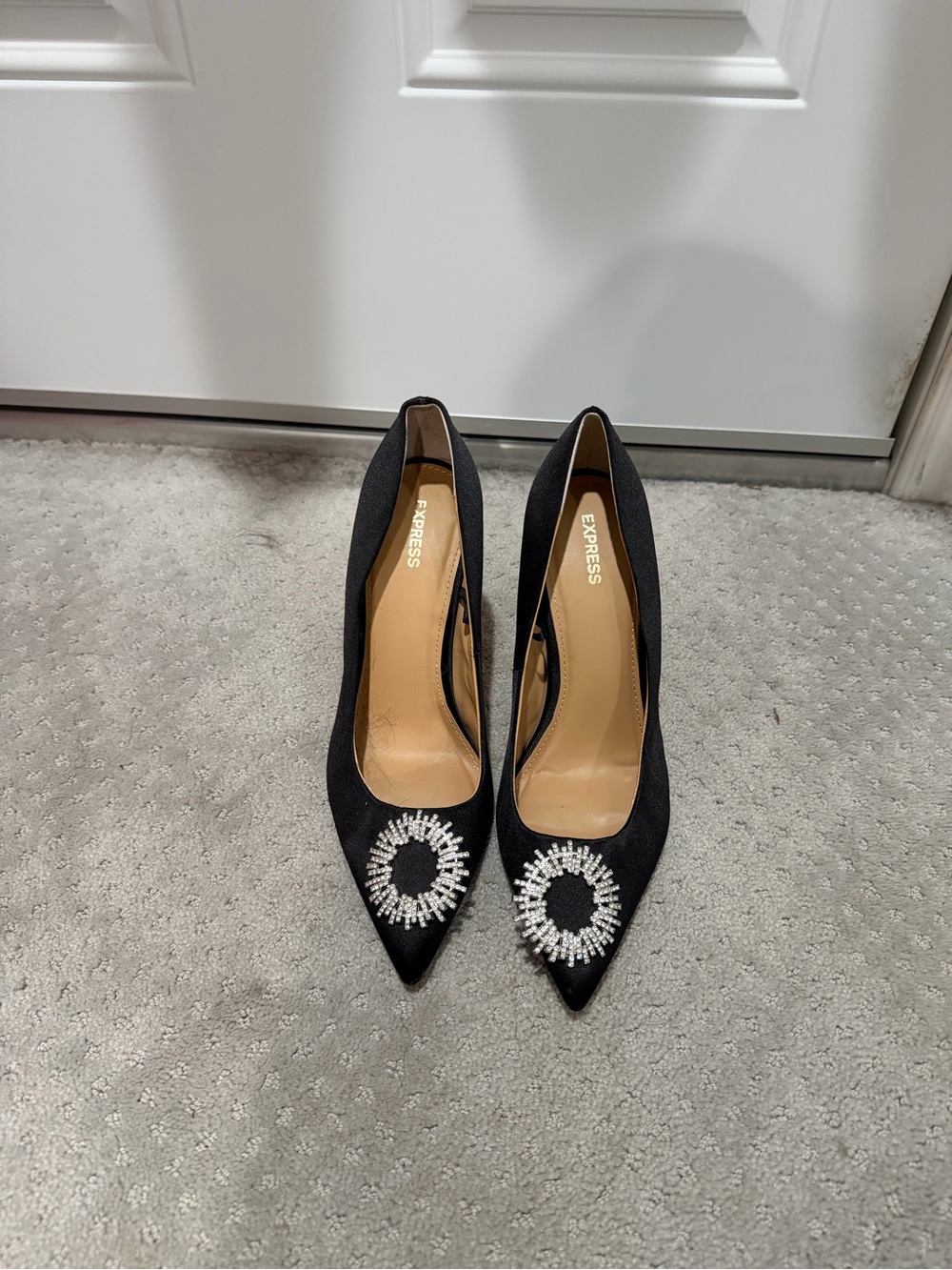 Express Black Pointed Toe Heels